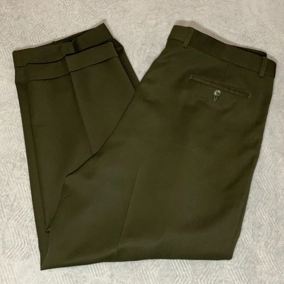 Italian Wool Pleated Trousers 38 Classic Tailored 28.5 Inseam - Picture 5 of 12
